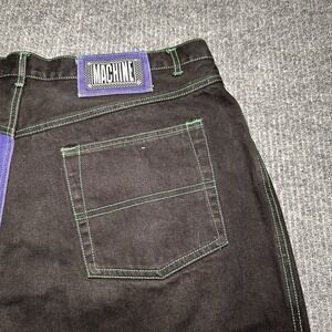 Vintage 90s Y2K Machine Jeans COLOR BLOCK Asult Sz 40x34 HipHop Urban StreetWear